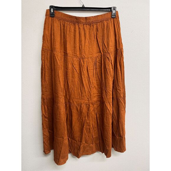 Old Navy Women's Tiered Button-Front Maxi Skirt - Oolong Tea XL Tall - Picture 5 of 8